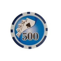 Fiches da poker "YING YANG 1000" - in ABS con inserto metallico - rotolo di 25 fiches - 11,5 g