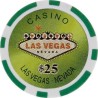 Gettoni da poker "LASER WELCOME LAS VEGAS 1000" - in ABS con inserto metallico - rotolo di 25 gettoni - 11,5 g