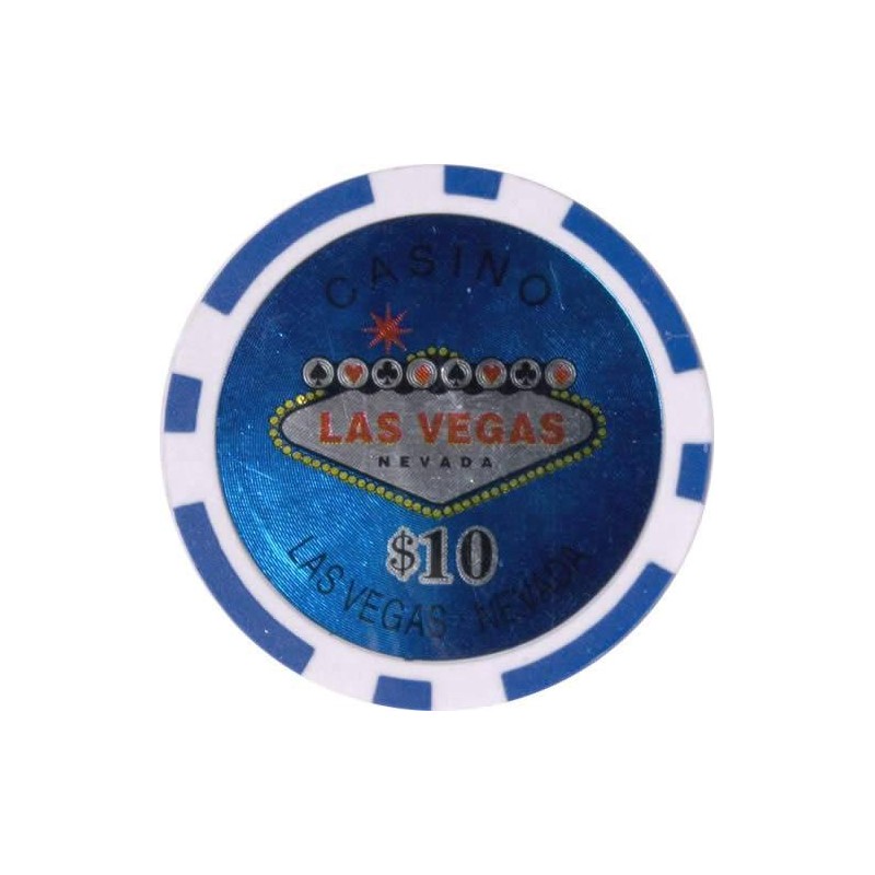 Fichas de póker "LASER WELCOME LAS VEGAS 1000" - en ABS con inserto metálico - rollo de 25 fichas - 11,5 g