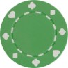 "Suited Green" poker chips - made of ABS with a metal insert - roll of 25 chips - 11.5 g