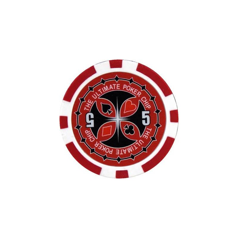 Zestaw żetonów do pokera "ULTIMATE POKER CHIPS 5" - z ABS z metalowym wkładem - rolka 25 żetonów - 11,5 g