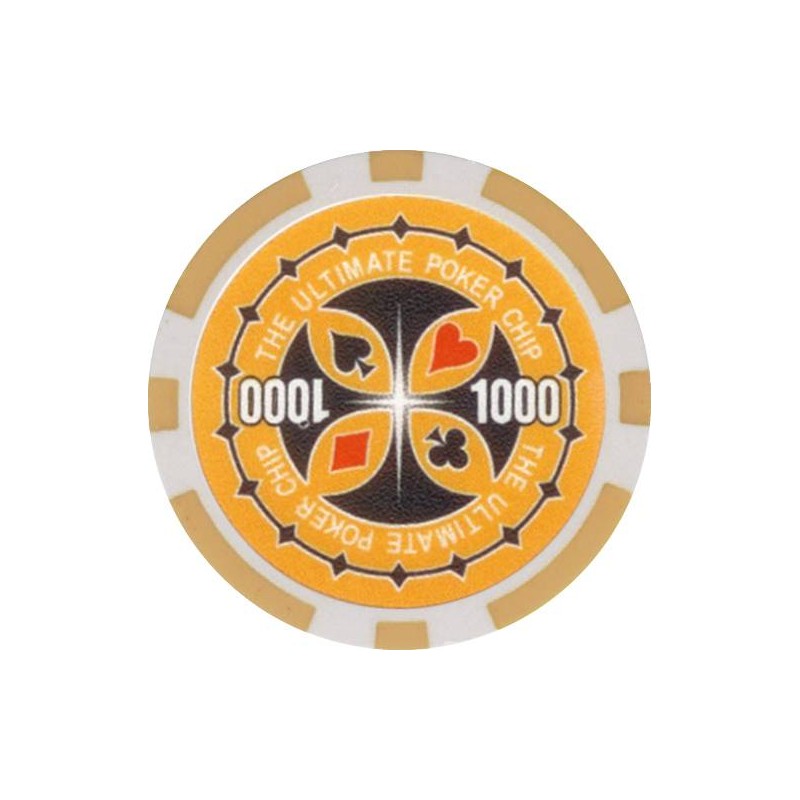 Fichas de póquer "ULTIMATE POKER CHIPS 5000" - em ABS com inserção metálica - rolo de 25 fichas - 11,5 g
