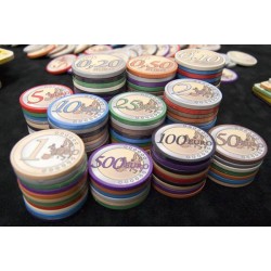 Gettone da poker "EURO 25" - in ceramica - 10g - in vendita singolarmente