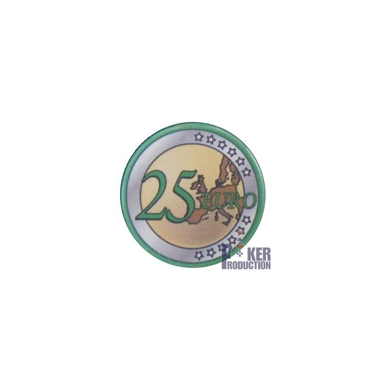 Ficha de pôquer "EURO 25" - em cerâmica - 10g - à venda unitária.