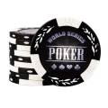 Pokerchips "WORLD SERIES ROT" - aus tonkomposit mit metallinsert - 14g - rollen mit 25 chips.