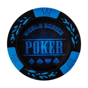 Poker chips "WORLD SERIES RED" - clay composite with metal insert - 14g - roll of 25 chips