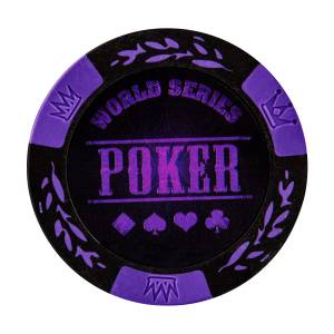 Poker chips "WORLD SERIES RED" - clay composite with metal insert - 14g - roll of 25 chips