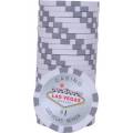 Jetons de poker WELCOME LAS VEGAS - en ABS avec insert métallique – rouleau de 25 jetons  – 11
