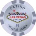 Jetons de poker WELCOME LAS VEGAS - en ABS avec insert métallique – rouleau de 25 jetons  – 11