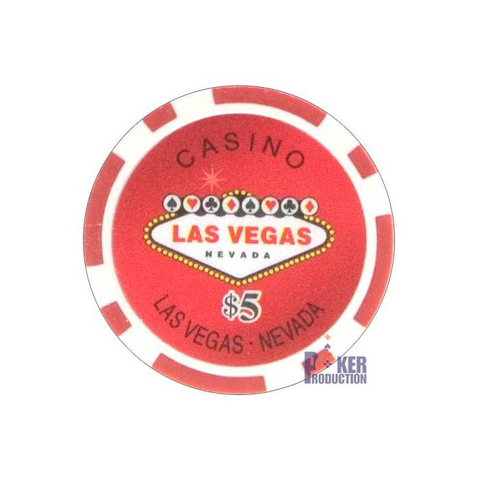 Jetons de poker WELCOME LAS VEGAS - en ABS avec insert métallique – rouleau de 25 jetons  – 11