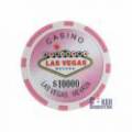 Fiches da poker "WELCOME LAS VEGAS 10" - in ABS con inserto metallico - rotolo di 25 fiches - 11,5 g
