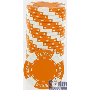 Poker chips "TEXAS HOLDEM BLUE" - made from Clay Composite - 25-chip roll - 12g