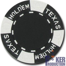 Jetons de poker ''TEXAS HOLDEM NOIR'' - en Clay Composite – rouleau de 25 jetons – 12g