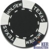 Pokerchips "TEXAS HOLDEM BLACK" - i lera- och kompositmaterial - rulle med 25 chips - 12g.