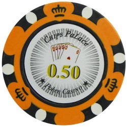 Poker marker "CROWN 5" - i lera sammansatt med metallinlägg - 14g - säljs styckvis