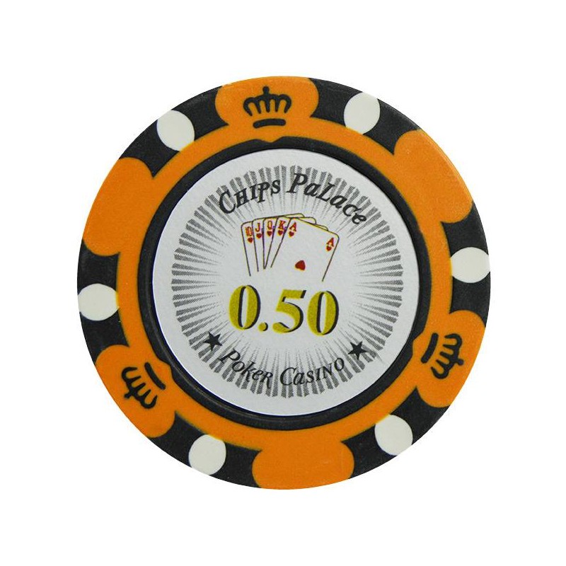 Poker chip "CROWN 5" - in clay composite with metal insert - 14g - sold individually