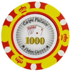 Pokerfiche "CROWN 1000" - van klei-composiet met metalen inleg - 14g - te koop per stuk