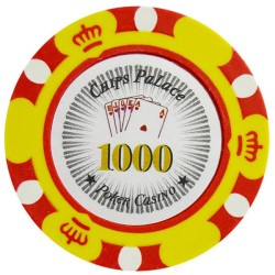 Zeton do pokera "CROWN 1000" - z mieszanki gliny z wkładką metalową - 14g - dostępny w sprzedaży na sztuki