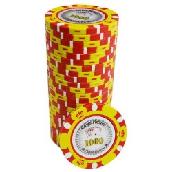 Ficha de poker "CROWN 1000" - em composto de argila com inserto de metal - 14g - à venda individualmente.