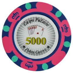 Fiche di poker "CROWN 5000" - in composito d'argilla con inserto in metallo - 14g - in vendita al singolo