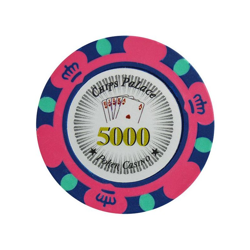 Ficha de poker "CROWN 5000" - em composto de argila com inserção de metal - 14g - à venda individualmente