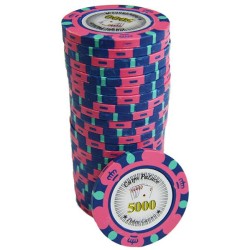 Ficha de poker "CROWN 5000" - em composto de argila com inserção de metal - 14g - à venda individualmente