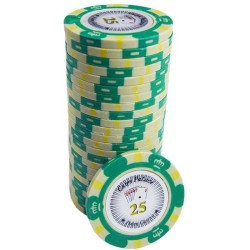 Gettone da poker "CROWN 25" - in argilla composita con inserti in metallo - 14g - venduto singolarmente