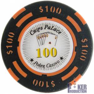 Ficha de poker "CHIPS PALACE 0.25" - em compósito de argila com inserção de metal - 14g - à venda individualmente.