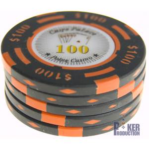 Ficha de poker "CHIPS PALACE 0.25" - em compósito de argila com inserção de metal - 14g - à venda individualmente.