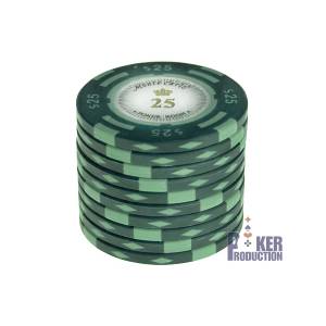 Ficha de poker "CHIPS PALACE 0.25" - em compósito de argila com inserção de metal - 14g - à venda individualmente.