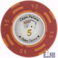 Poker chip "CHIPS PALACE 0.25" - in clay composite with metal insert - 14g - sold individually