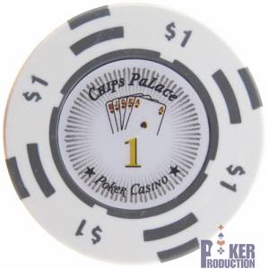 Ficha de poker "CHIPS PALACE 0.25" - em compósito de argila com inserção de metal - 14g - à venda individualmente.