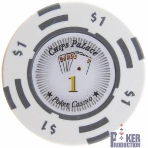 Poker chip "CHIPS PALACE 0.25" - in clay composite with metal insert - 14g - sold individually