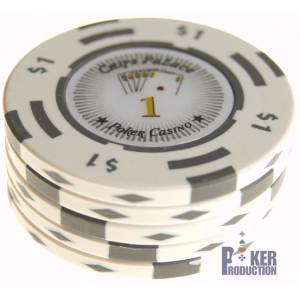 Ficha de pôquer "CHIPS PALACE 0.25" - em compósito de argila com inserção de metal - 14g - à venda individualmente