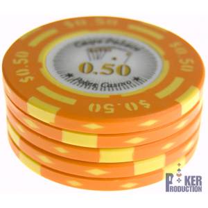 Ficha de poker "CHIPS PALACE 0.25" - em compósito de argila com inserção de metal - 14g - à venda individualmente.