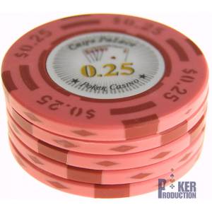 Gettone da poker "CHIPS PALACE 0.25" - in composito d'argilla con inserto in metallo - 14g - in vendita singolarmente