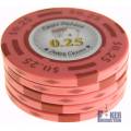 Poker chip "CHIPS PALACE 0.25" - in clay composite with metal insert - 14g - sold individually
