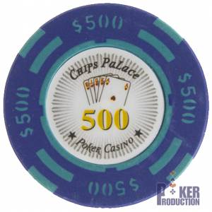 Poker chip "CHIPS PALACE 0.25" - in clay composite with metal insert - 14g - sold individually