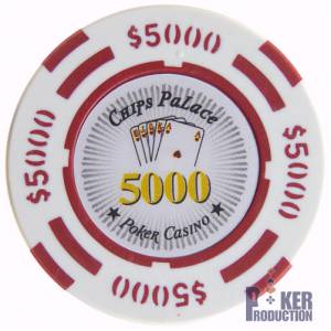 Poker chip "CHIPS PALACE 0.25" - in clay composite with metal insert - 14g - sold individually