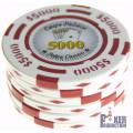 Poker chip "CHIPS PALACE 0.25" - in clay composite with metal insert - 14g - sold individually