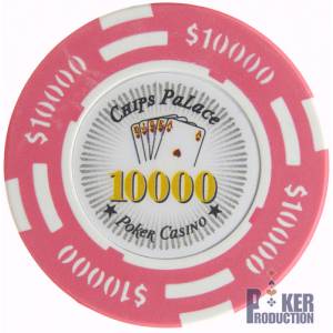 Poker chip "CHIPS PALACE 0.25" - in clay composite with metal insert - 14g - sold individually