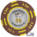 Poker chip "CHIPS PALACE 0.25" - in clay composite with metal insert - 14g - sold individually