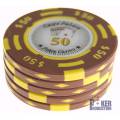 Poker chip "CHIPS PALACE 0.25" - in clay composite with metal insert - 14g - sold individually