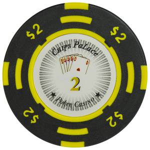 "CHIPS PALACE 0.25" poker chip - made of clay composite with metal insert - 14g - sold individually