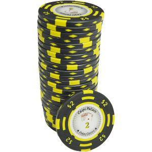 Gettone da poker "CHIPS PALACE 0.25" - in composito d'argilla con inserto in metallo - 14g - in vendita singolarmente