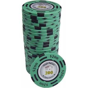 Ficha de poker "CHIPS PALACE 0.25" - em compósito de argila com inserção de metal - 14g - à venda individualmente.