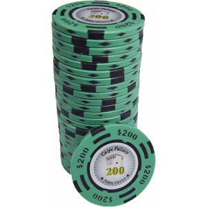 Poker chip "CHIPS PALACE 0.25" - in clay composite with metal insert - 14g - sold individually