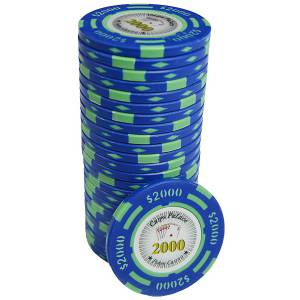 Ficha de poker "CHIPS PALACE 0.25" - em compósito de argila com inserção de metal - 14g - à venda individualmente.