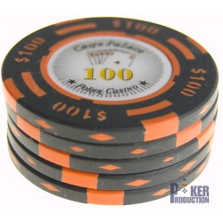 Pokermarker "CHIPS PALACE 100" - i lera-komposit med metallinlägg - 14g - till salu styckvis