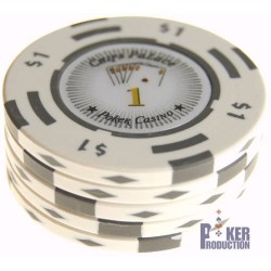 Pokerfiche "CHIPS PALACE 1" - in klei-composiet met metalen inzetstuk - 14g - te koop per stuk.